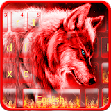 Neon Red Wolf Keyboard Theme icon
