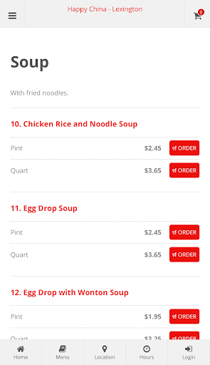 Happy China Lexington Ordering Screen 3
