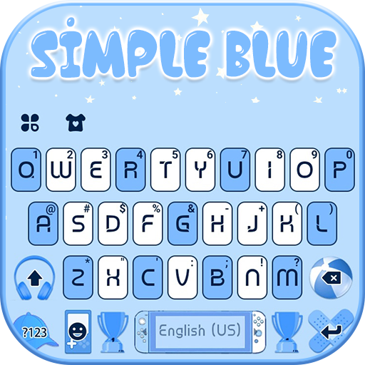 Simple Blue SMS Keyboard Backg logo