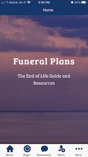 Android application Funeral Plans screenshort