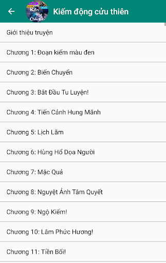 Android application Truyen Kiem dong cuu thien screenshort