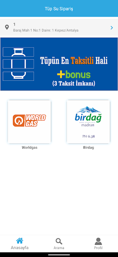 Tüp Su Sipariş Screen 2