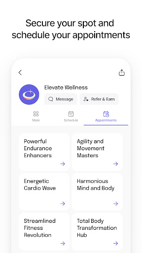 Android application Yogafusion screenshort