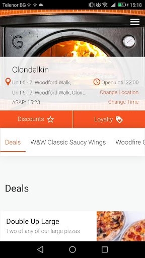 Woodfire & Wings App Screen 3
