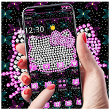 Pink Glitter Kitty Bowknot Theme icon