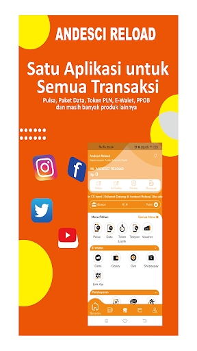 Android application Andesci Reload screenshort