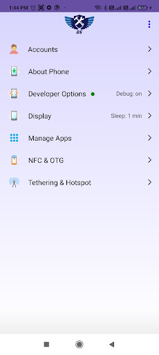 Android application Developer Options Shortcut screenshort