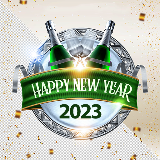 Photo frame for new year 2023 logo