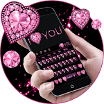 Cover Image of Télécharger Pink Heart Diamond Keyboard 10001005 APK