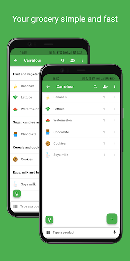 Android application Grocery shared list and pantry screenshort