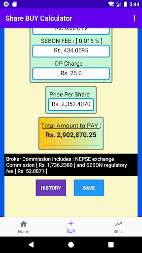Share Market Calculator Screen 3