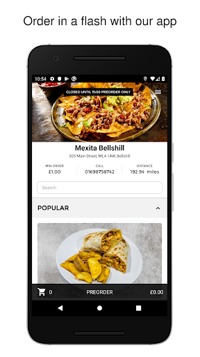 Android application Mexita Bellshill screenshort