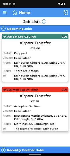 Android application CDS Chauffeur App screenshort