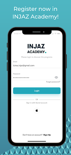 Android application INJAZ Academy screenshort