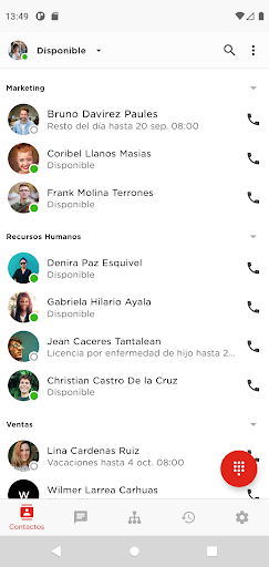 Android application Claro Contact screenshort