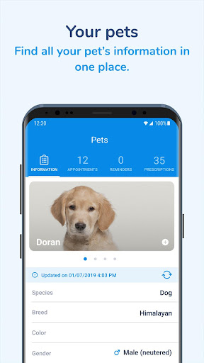 Android application VetPawer screenshort