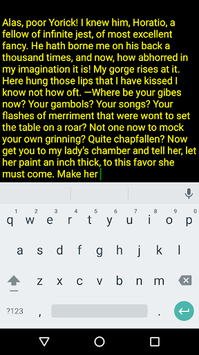 Android application JustWrite screenshort
