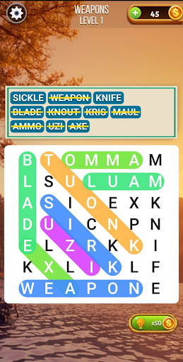 Android application Word Search Hidden screenshort