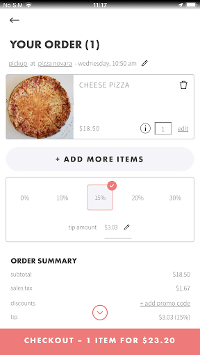 Screenshot of Pizza Novara