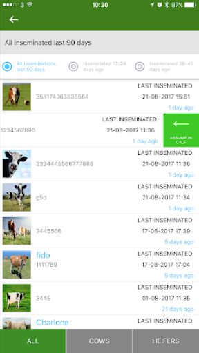Moocall Breed Manager Screen 2