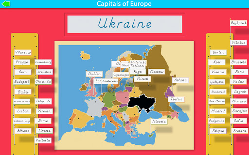 Capitals of Europe - Montessor Screen 2