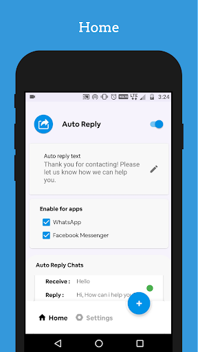 Android application Auto Reply screenshort