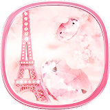 Paris Tower Diamond pink Theme icon