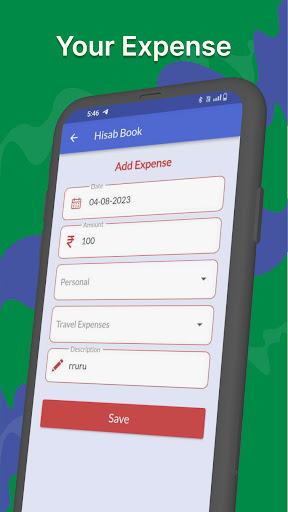 Android application HisabBook screenshort