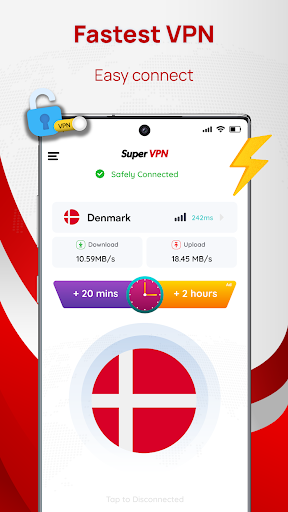 Android application Denmark VPN: Get Denmark IP screenshort