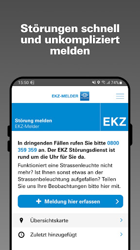 Android application EKZ-Melder screenshort