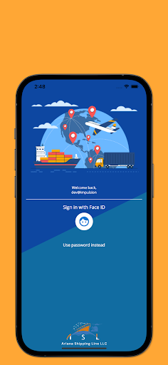 Android application Ariana Shipping screenshort