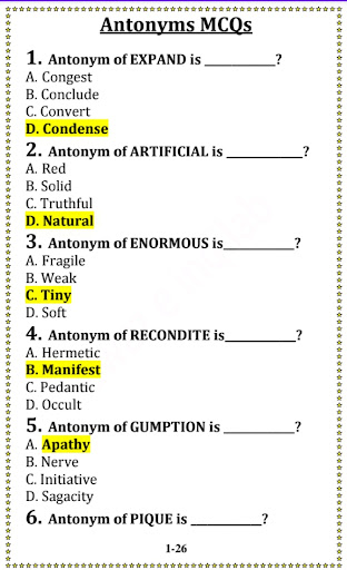 English Grammar MCQs offline Screen 2