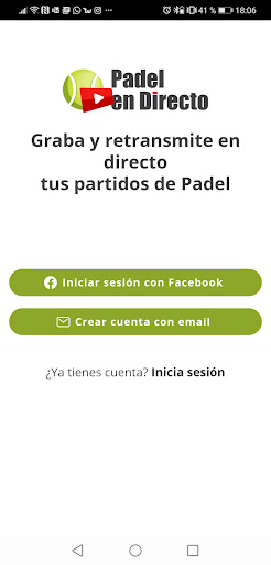 Android application Pádel en directo screenshort