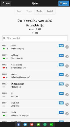 Android application Top1000 Aller Tijden screenshort