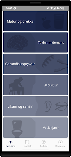 Android application Kunnleiki um demens screenshort