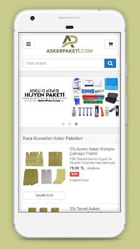 Android application askerpaketi screenshort