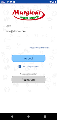 Android application Murgioni Linea Snack screenshort