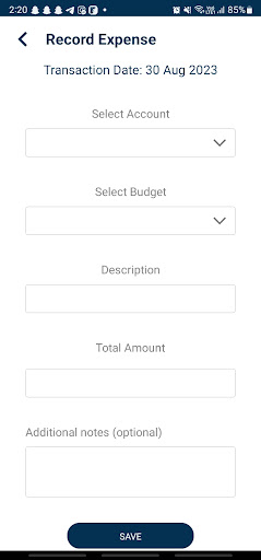 Expense Manager - KEMS Screen 2