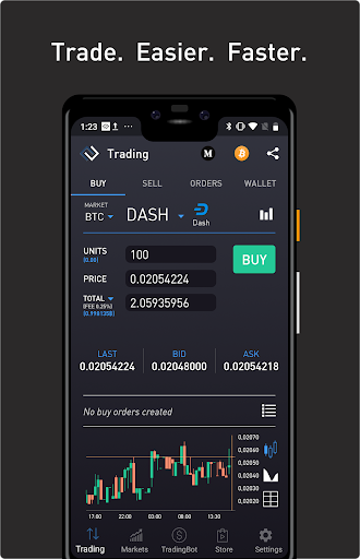 Android application ProfitTradingApp for BitMEX screenshort