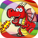 Coloring dragons icon