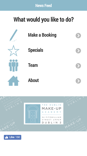 Android application The Dublin Make Up Academy screenshort