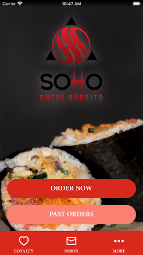 Android application Soho Sushi Burrito screenshort