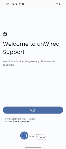 Android application unWired Support screenshort