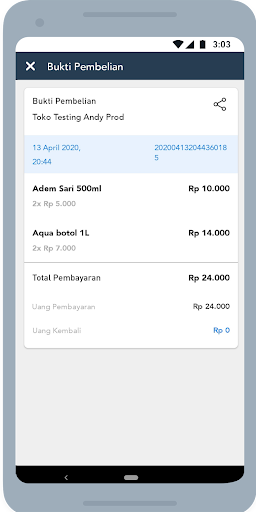 OttoKasir - Catatan Penjualan Screen 3