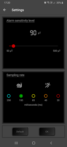 Screenshot of Magnetometer