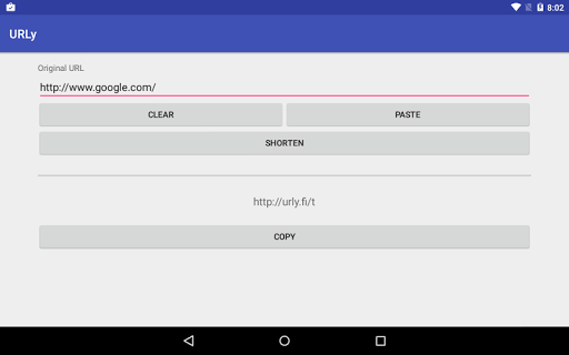 URLy URL shortener Screen 2