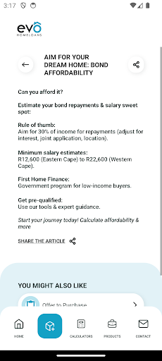 Evo Home Finance App Screen 3