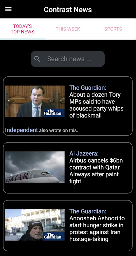 Android application Contrast News screenshort