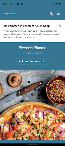 Android application Pizzeria Piccola screenshort