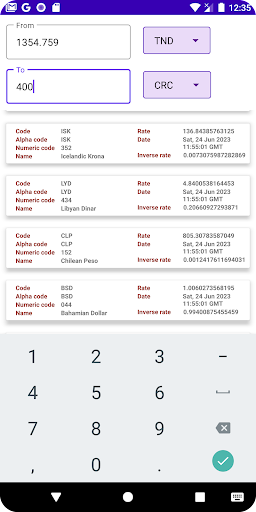 Exchange rate Screen 2